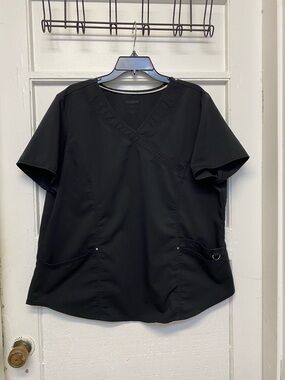 Scrubstar Women's 3-Pocket V Neck Scrub Top size XL bust 24” black
